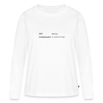 les coordonnées de Norman, Oklahoma, États-Unis - T-shirt manches longues Premium bio Femme - blanc - Devant - Julia (174cm)