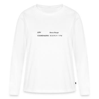 Baton Rouge Louisiana USA Koordinaten - Frauen Premium Bio Langarmshirt - Weiß - Vorne - Julia (174cm)