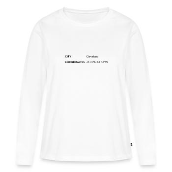les coordonnées de Cleveland, Ohio, États-Unis - T-shirt manches longues Premium bio Femme - blanc - Devant - Julia (174cm)
