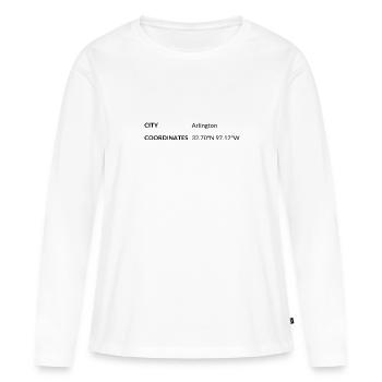 les coordonnées de Arlington, Texas, États-Unis - T-shirt manches longues Premium bio Femme - blanc - Devant - Julia (174cm)