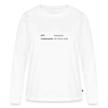 Coordonnées Kansas City, Kansas, États-Unis - T-shirt manches longues Premium bio Femme - blanc - Devant - Julia (174cm)