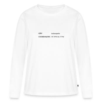 les coordonnées de Indianapolis, Indiana, États-Unis - T-shirt manches longues Premium bio Femme - blanc - Devant - Julia (174cm)