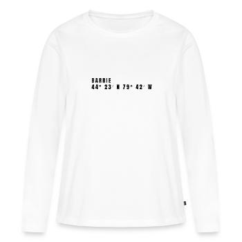 Barrie, Canada Coordonnées - T-shirt manches longues Premium bio Femme - blanc - Devant - Julia (174cm)
