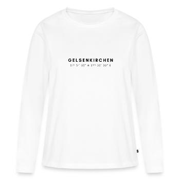 Coordonnées de Gelsenkirchen - T-shirt manches longues Premium bio Femme - blanc - Devant - Julia (174cm)