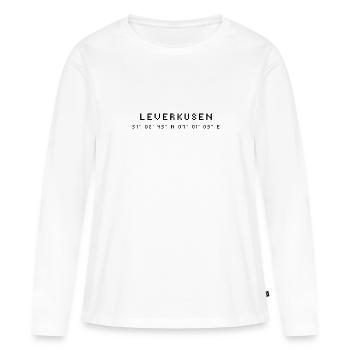 Coordonnées Leverkusen - T-shirt manches longues Premium bio Femme - blanc - Devant - Julia (174cm)