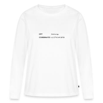 Anchorage, Alaska, États-Unis les coordonnées - T-shirt manches longues Premium bio Femme - blanc - Devant - Julia (174cm)