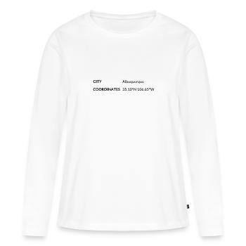 Coordonnées Albuquerque, Nouveau-Mexique, États-Unis - T-shirt manches longues Premium bio Femme - blanc - Devant - Julia (174cm)