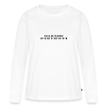 Villa de Álvarez, Mexique Coordonnées - T-shirt manches longues Premium bio Femme - blanc - Devant - Julia (174cm)