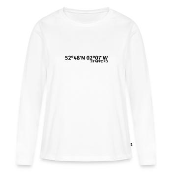 Coordonnées de Stafford - T-shirt manches longues Premium bio Femme - blanc - Devant - Julia (174cm)