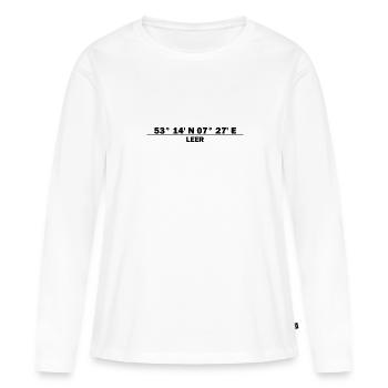 Leer Koordinaten - Frauen Premium Bio Langarmshirt - Weiß - Vorne - Julia (174cm)