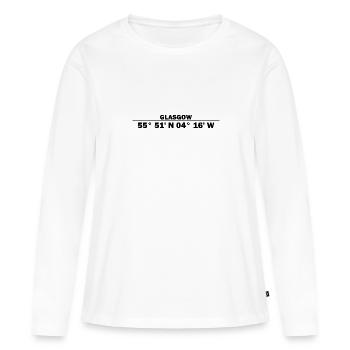 Coordonnées de Glasgow - T-shirt manches longues Premium bio Femme - blanc - Devant - Julia (174cm)