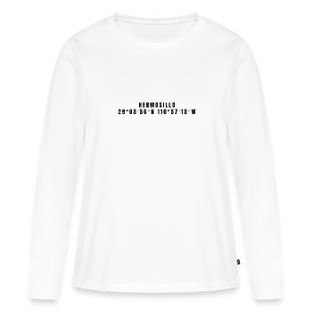 Hermosillo Mexiko Koordinaten - Frauen Premium Bio Langarmshirt - Weiß - Vorne - Julia (174cm)