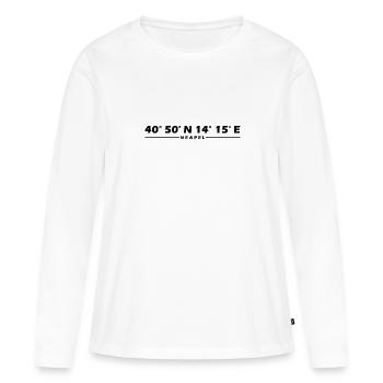 Coordonnées de Naples - T-shirt manches longues Premium bio Femme - blanc - Devant - Julia (174cm)
