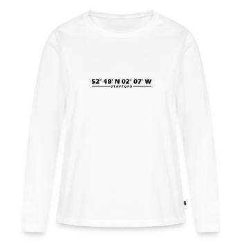 Coordonnées de Stafford - T-shirt manches longues Premium bio Femme - blanc - Devant - Julia (174cm)