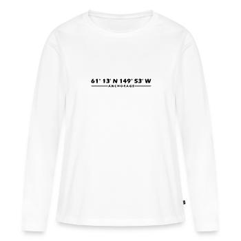 Anchorage Koordinaten - Frauen Premium Bio Langarmshirt - Weiß - Vorne - Julia (174cm)