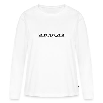 Coordonnées de la Nouvelle-Orléans - T-shirt manches longues Premium bio Femme - blanc - Devant - Julia (174cm)