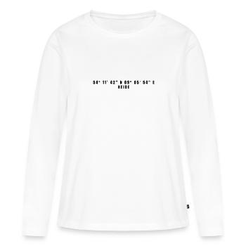 Heide Schleswig-Holstein Koordinaten - Frauen Premium Bio Langarmshirt - Weiß - Vorne - Julia (174cm)