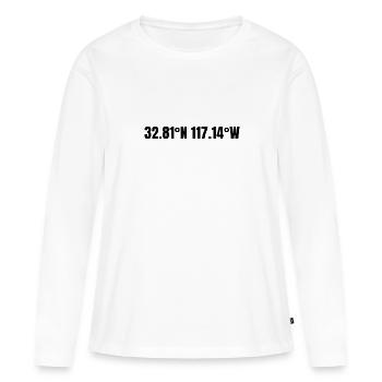 San Diego California USA Koordinaten - Frauen Premium Bio Langarmshirt - Weiß - Vorne - Julia (174cm)