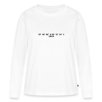 Enger Nordrhein-Westfalen Koordinaten - Frauen Premium Bio Langarmshirt - Weiß - Vorne - Julia (174cm)
