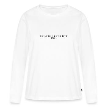 Coordonnées Stade Basse-Saxe - T-shirt manches longues Premium bio Femme - blanc - Devant - Julia (174cm)