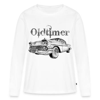 Oldtimer - T-shirt manches longues Premium bio Femme - blanc - Devant - Julia (174cm)