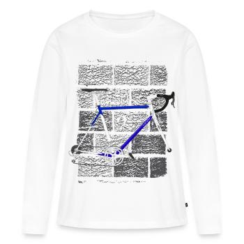 Je me sens tellement sans roues - T-shirt manches longues Premium bio Femme - blanc - Devant - Julia (174cm)