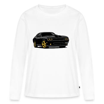Night muscle with yellow rims - Women's Premium Organic Long Sleeve Shirt - white - Front - Julia (174cm)