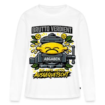 Pressé vers le filet - T-shirt manches longues Premium bio Femme - blanc - Devant - Julia (174cm)