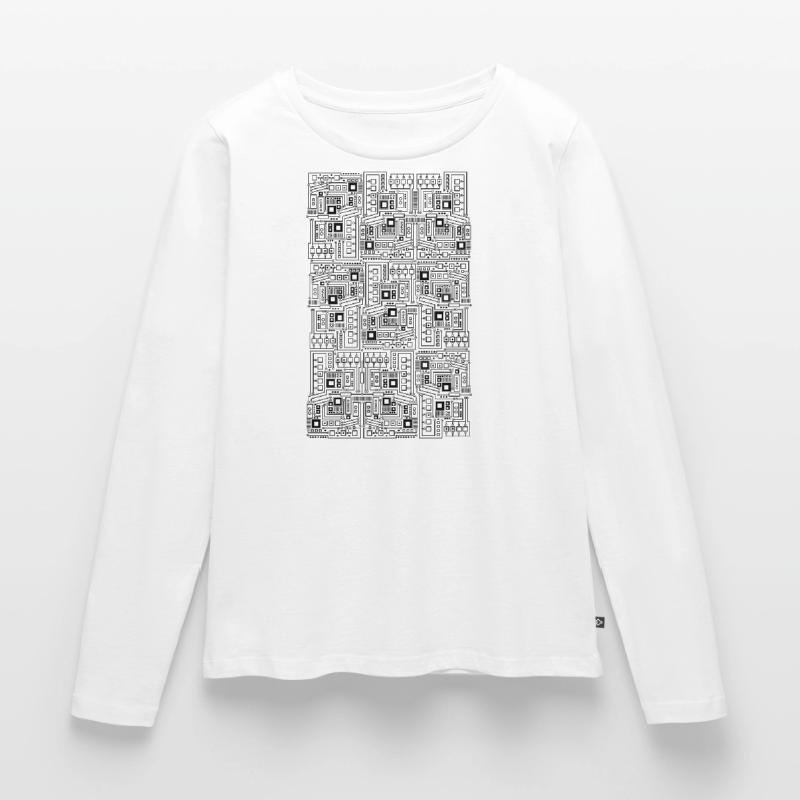 Circuit board CPU motif technology pattern computer gift Women's Premium Organic Long Sleeve Shirt