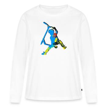 trottinette freestyle - T-shirt manches longues Premium bio Femme - blanc - Devant - Julia (174cm)