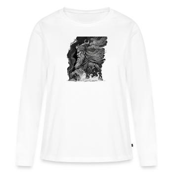 Odin, Père des Dieux, Mythologie nordique, Wotan - T-shirt manches longues Premium bio Femme - blanc - Devant - Julia (174cm)