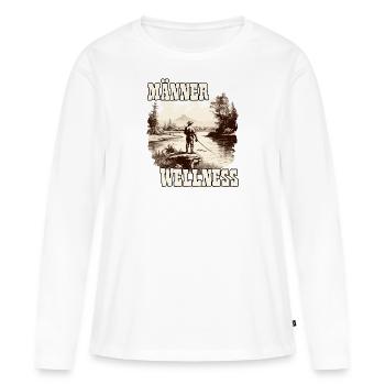 Männer Wellness Angelausflug Angler Geschenk - Frauen Premium Bio Langarmshirt - Weiß - Vorne - Julia (174cm)