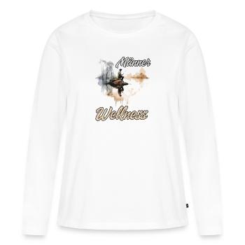 Männer Wellness Angler Geschenk Angler Herren - Frauen Premium Bio Langarmshirt - Weiß - Vorne - Julia (174cm)