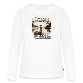 Vintage Angler Herren T-Shirt für Sportangler - Frauen Premium Bio Langarmshirt - Weiß - Vorne - Julia (174cm)