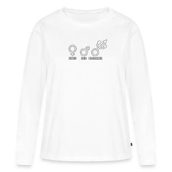 Entwickler Admin Coder Programmierer Informatiker - Frauen Premium Bio Langarmshirt - Weiß - Vorne - Julia (174cm)