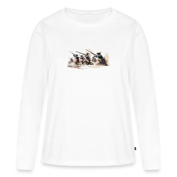 Infanterie de ligne 17-18e siècle Infanterie - T-shirt manches longues Premium bio Femme - blanc - Devant - Julia (174cm)