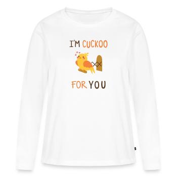 je suis coucou pour toi en disant drôle - T-shirt manches longues Premium bio Femme - blanc - Devant - Julia (174cm)