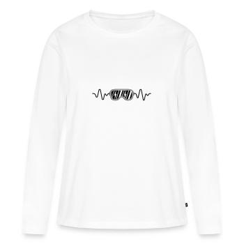 fréquence de ski - T-shirt manches longues Premium bio Femme - blanc - Devant - Julia (174cm)