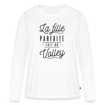Volleyball - La fille parfaite fait du volley - T-shirt manches longues Premium bio Femme - blanc - Devant - Julia (174cm)