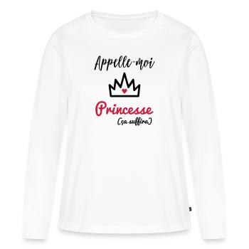 Appelle-moi princesse - T-shirt manches longues Premium bio Femme - blanc - Devant - Julia (174cm)