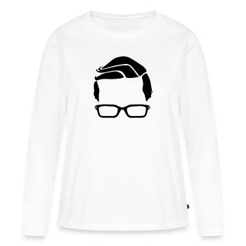 Hipster - Frauen Premium Bio Langarmshirt - Weiß - Vorne - Julia (174cm)