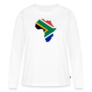 Afrique du Sud - T-shirt manches longues Premium bio Femme - blanc - Devant - Julia (174cm)