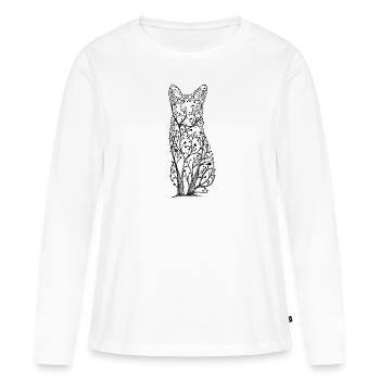 Fox decorative - Women's Premium Organic Long Sleeve Shirt - white - Front - Julia (174cm)