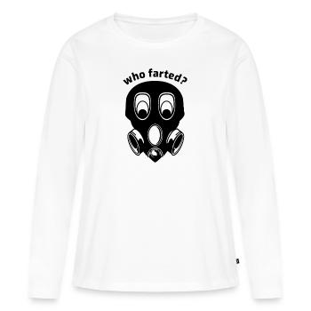 QUI A FARTED - T-shirt manches longues Premium bio Femme - blanc - Devant - Julia (174cm)