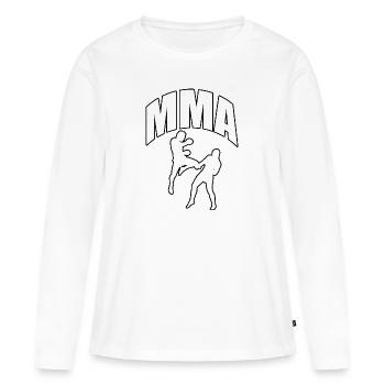 MMA - T-shirt manches longues Premium bio Femme - blanc - Devant - Julia (174cm)