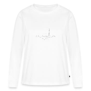 Paris Skyline in Online Pen Illustration Style - Women's Premium Organic Long Sleeve Shirt - white - Front - Julia (174cm)