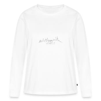 Horizon de Venise dans le style d’illustration au stylo en ligne - T-shirt manches longues Premium bio Femme - blanc - Devant - Julia (174cm)