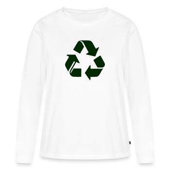 Recyclage - T-shirt manches longues Premium bio Femme - blanc - Devant - Julia (174cm)