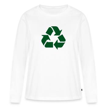 Recyclage - T-shirt manches longues Premium bio Femme - blanc - Devant - Julia (174cm)