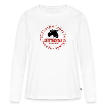 Streetfighter & Biker Streetwear - T-shirt manches longues Premium bio Femme - blanc - Devant - Julia (174cm)